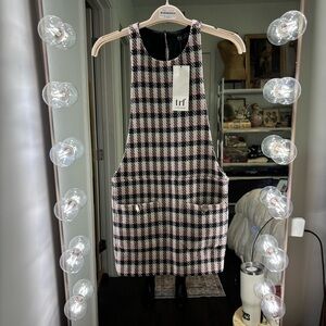 NWT Zara Tweed Plaid Sleeveless Dress with Pockets